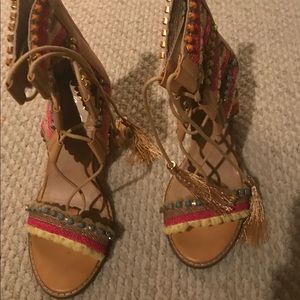 Fringe Sandals. Size 8